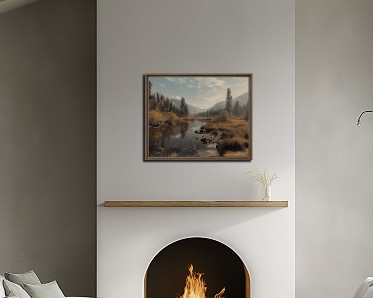 Autumn Light in Sequoia Meadow – Giclée Framed Canvas Art Print