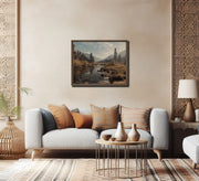 Autumn Light in Sequoia Meadow – Giclée Framed Canvas Art Print