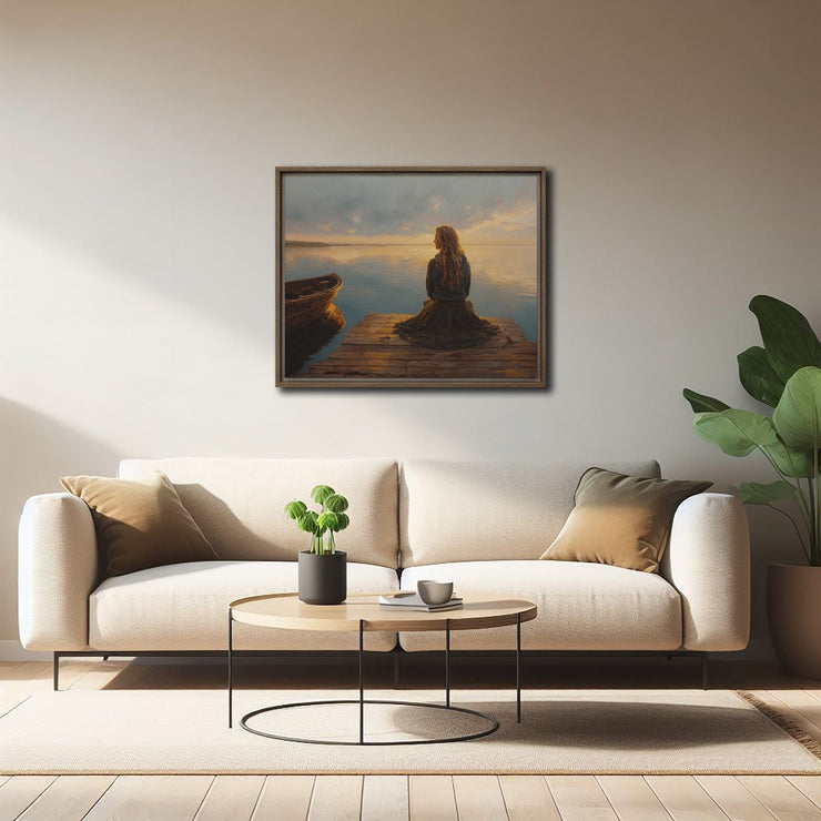 Tranquil Dockside Dream - High-Quality Art Print on Framed canvas