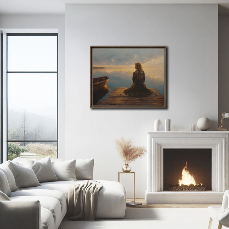 Tranquil Dockside Dream - High-Quality Art Print on Framed canvas