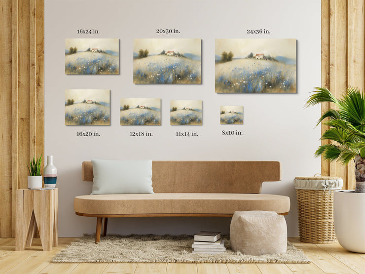 Serene Central California Wildflower Meadow Art Print - Framed Canvas