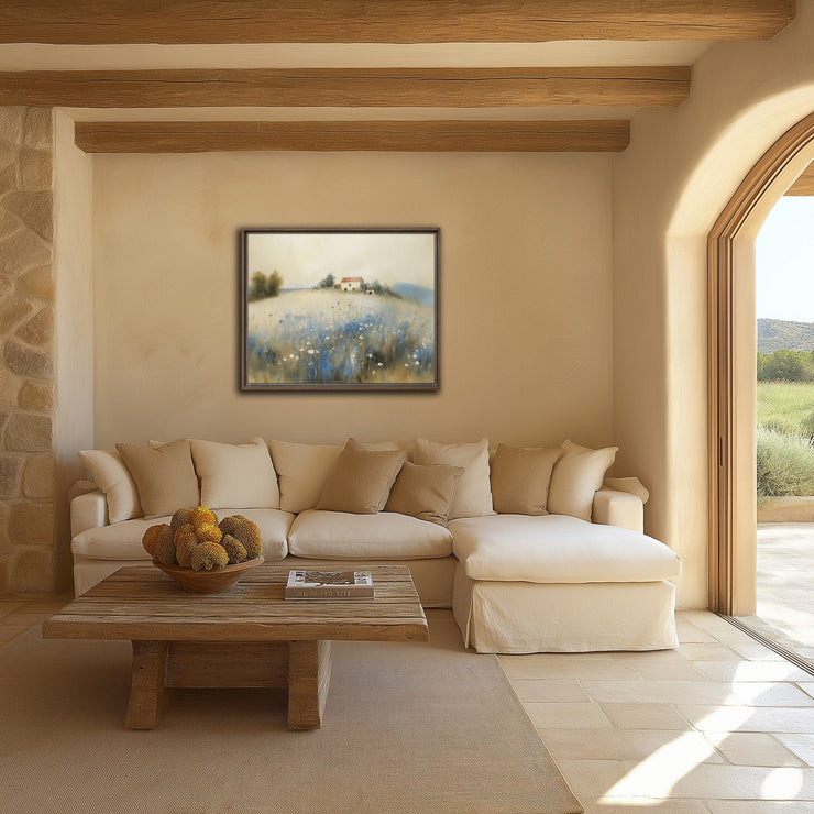 Serene Central California Wildflower Meadow Art Print - Framed Canvas