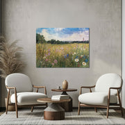 Wildflower Serenity: Impressionistic Floral Digital Oil Painting Print - Museum-Quality Poster