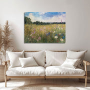 Wildflower Serenity: Impressionistic Floral Digital Oil Painting Print - Museum-Quality Poster