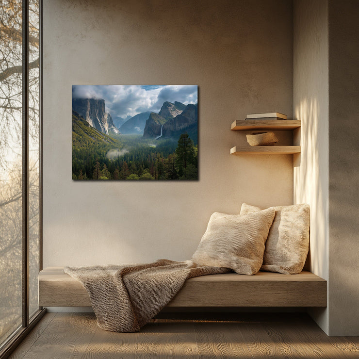 Majestic Summer Glow: Yosemite Valley Art Print Poster - Giclée Printing Quality