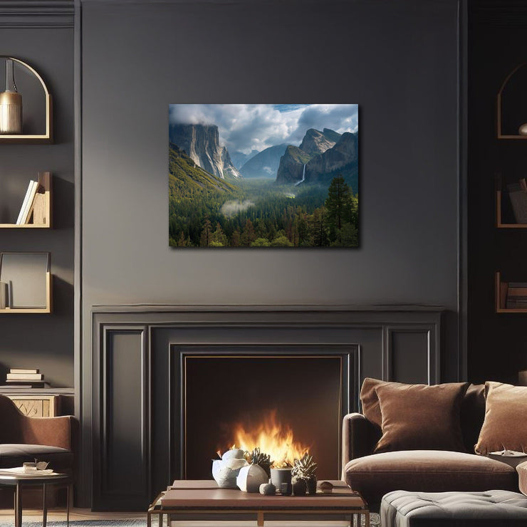 Majestic Summer Glow: Yosemite Valley Art Print Poster - Giclée Printing Quality