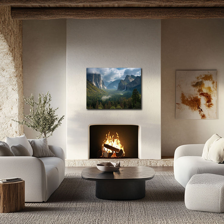 Majestic Summer Glow: Yosemite Valley Art Print Poster - Giclée Printing Quality