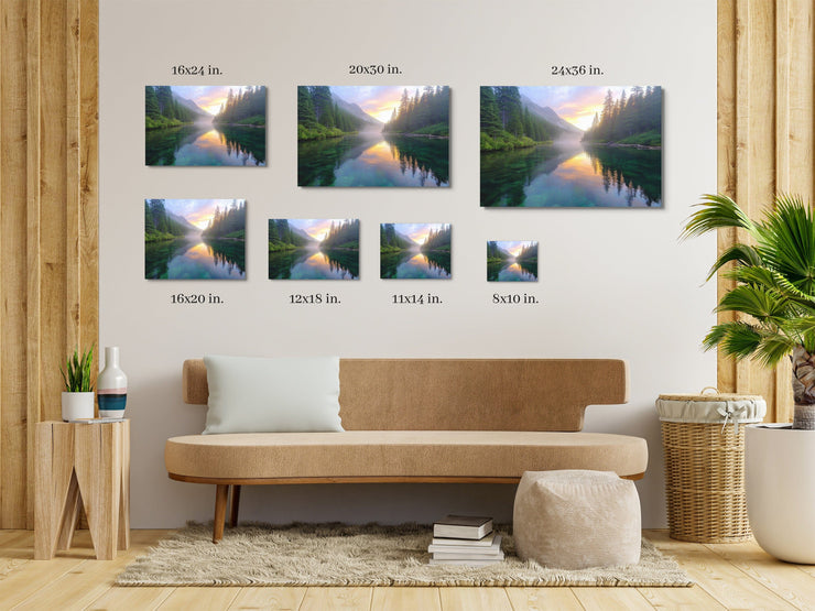Yosemite Sunrise Serenity - High-Quality Art Print on Framed canvas