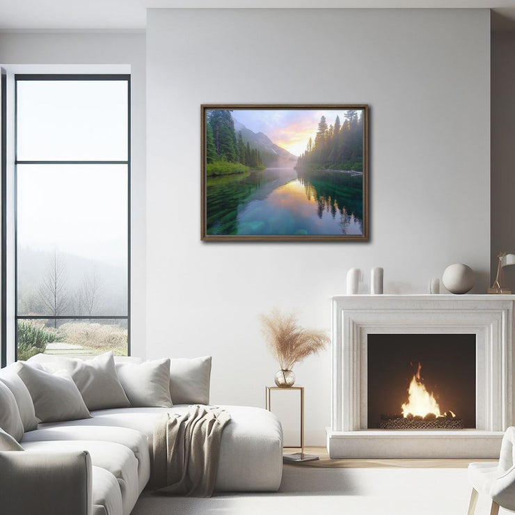 Yosemite Sunrise Serenity - High-Quality Art Print on Framed canvas