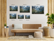 Majestic Summer Glow: Yosemite Valley Art Print on Framed Canvas