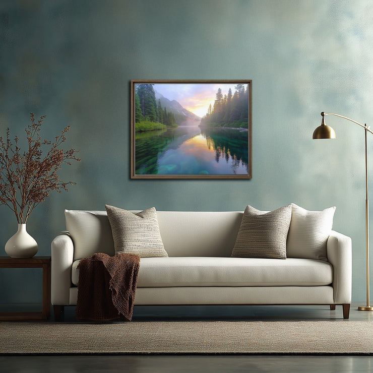 Yosemite Sunrise Serenity - High-Quality Art Print on Framed canvas