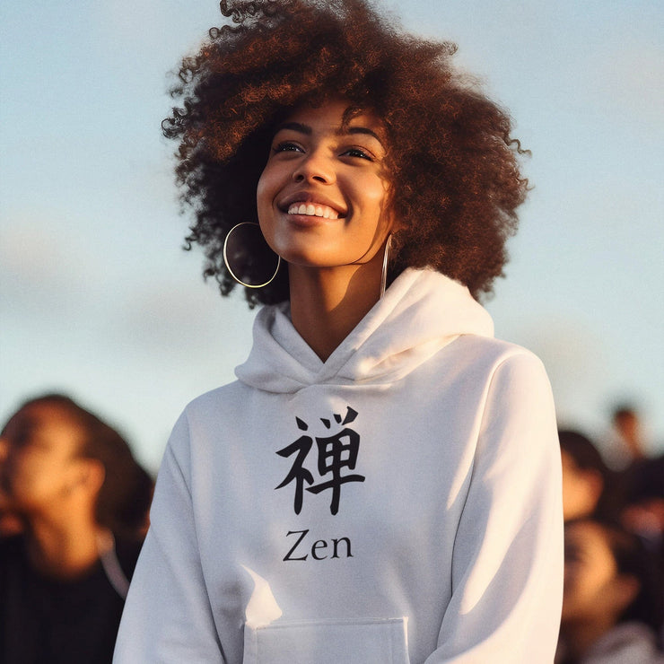 Zen Hoodie — Minimalist Japanese 禅 Design | Unisex Premium Fleece | Soft, Cozy, Mindfulness-Inspired Streetwear