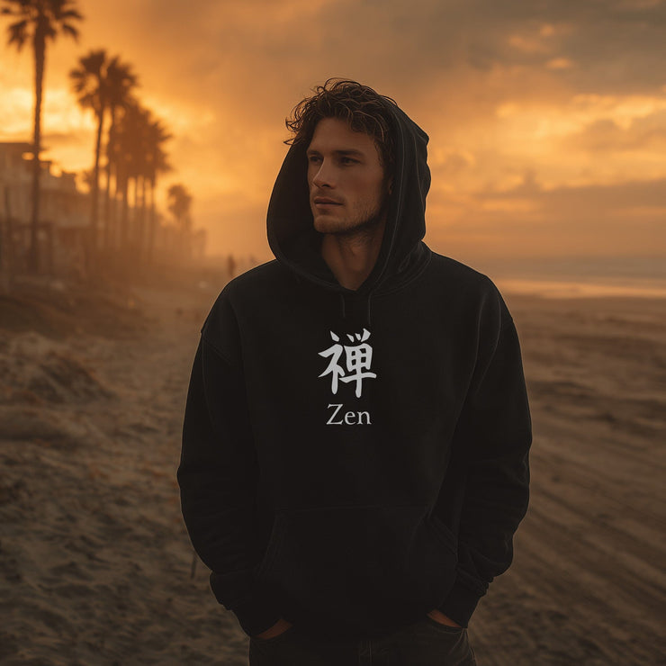 Zen Hoodie — Minimalist Japanese 禅 Design | Unisex Premium | Soft, Cozy, Mindfulness-Inspired Streetwear
