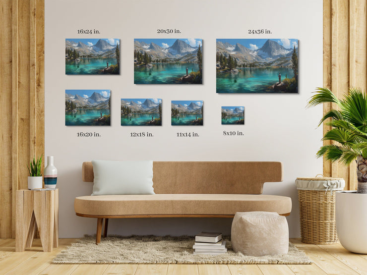 Serenity at Big Pine Lakes - Framed Canvas Art Print