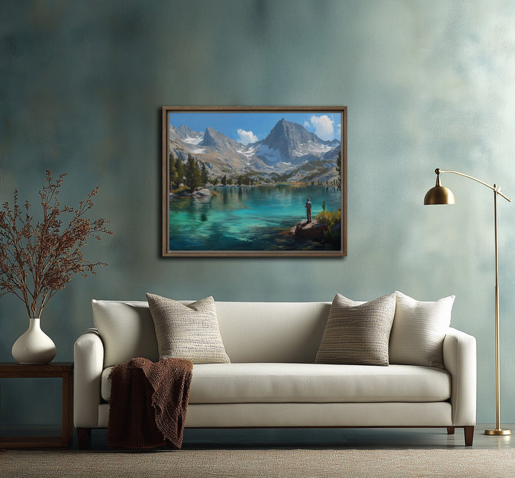 Serenity at Big Pine Lakes - Framed Canvas Art Print