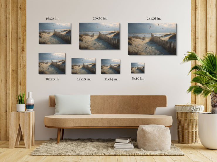 Tranquil Central California Beach Dusk Art Print on Framed canvas