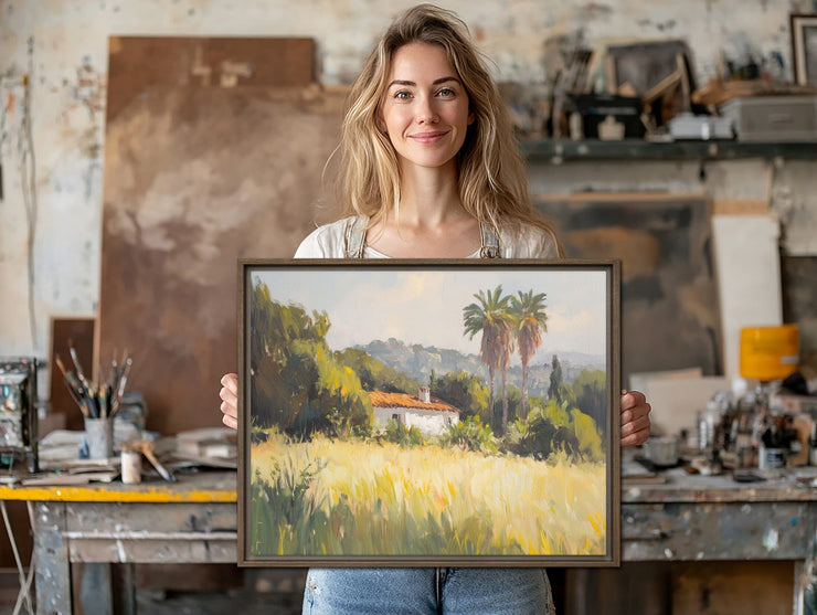 Golden Fields: California Summer Bliss Framed canvas