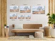 Whispers of Winter: The Lone Oak of Central California Framed Canvas