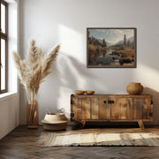 Autumn Light in Sequoia Meadow – Giclée Framed Canvas Art Print