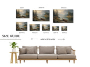 Morning Solitude – Serene Mountain Lake with Canoe – Giclée Framed Poster