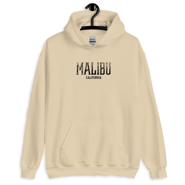 Malibu, California Vintage Ink Style Unisex Hoodie