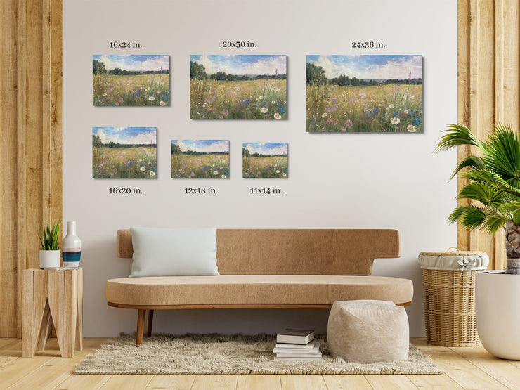 Wildflower Serenity: Impressionistic Floral Digital Oil Painting Print - Museum-Quality Poster