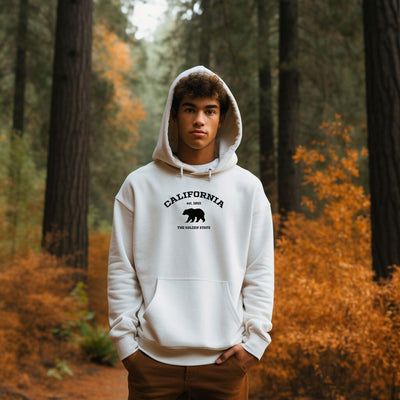 California College Style Bear Silhouette Hoodie