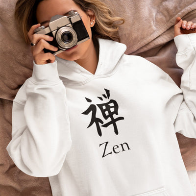 Zen Hoodie — Minimalist Japanese 禅 Design | Unisex Premium Fleece | Soft, Cozy, Mindfulness-Inspired Streetwear