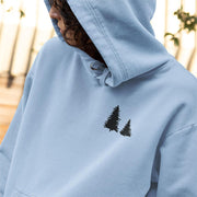 Double Pine Tree Graphic Unisex Hoodie