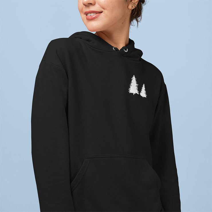 Double Pine Tree Graphic Unisex Hoodie