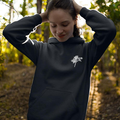 Black and White Orchid Logo Unisex Hoodie