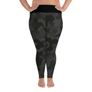 Black Camouflage Plus Size Yoga Leggings