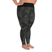 Black Camouflage Plus Size Yoga Leggings