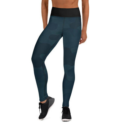 Deep Blue Camouflage Yoga Leggings