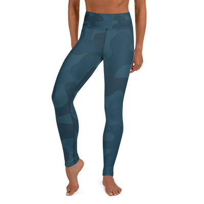 Blue Camouflage Yoga Leggings