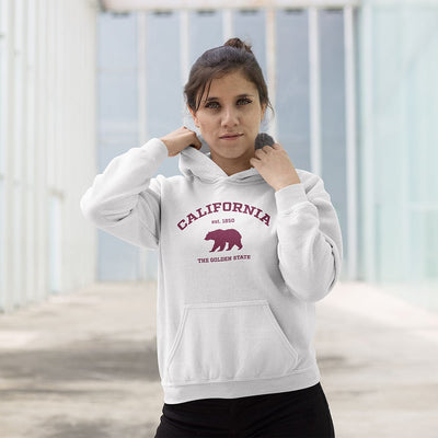 California College Style Bear Silhouette Hoodie