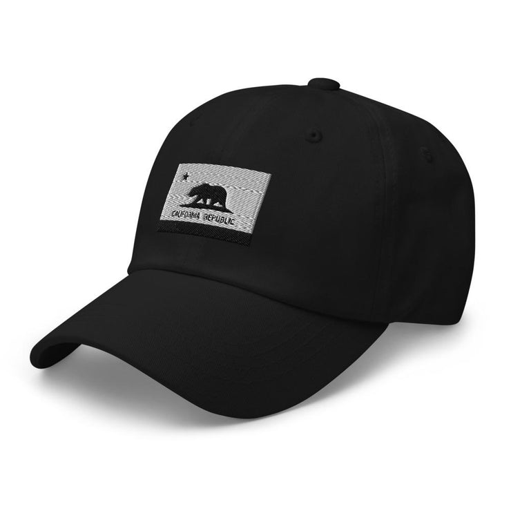 Monochrome California Republic State Flag Embroidered Dad Hat