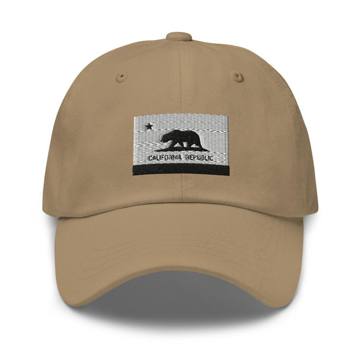 Monochrome California Republic State Flag Embroidered Dad Hat