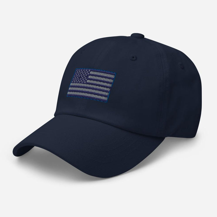 Navy Tint American Flag Embroidered Cap