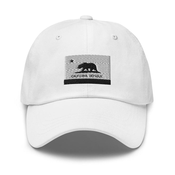 Monochrome California Republic State Flag Embroidered Dad Hat