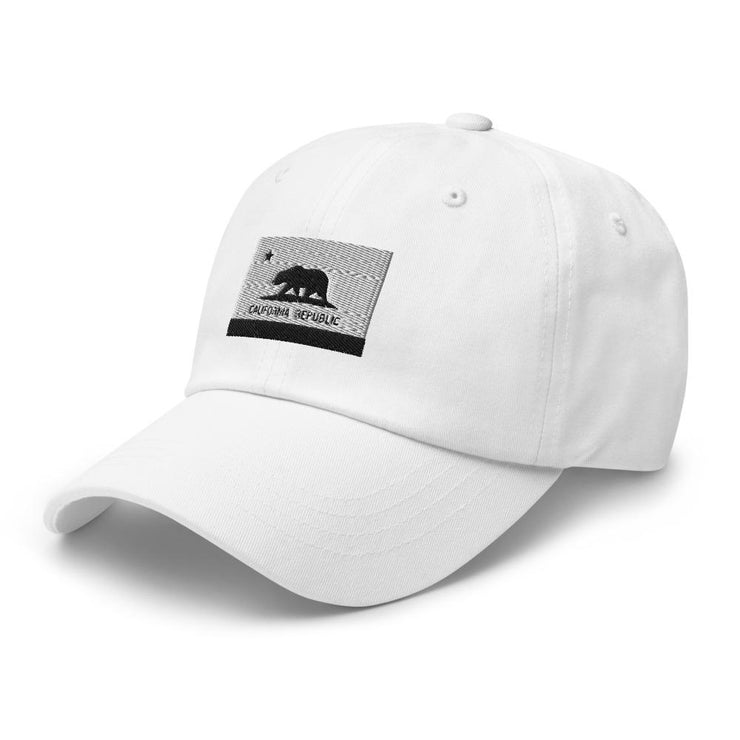 Monochrome California Republic State Flag Embroidered Dad Hat