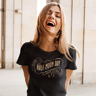 Half Moon Bay Vintage Ink Style Unisex T-Shirt