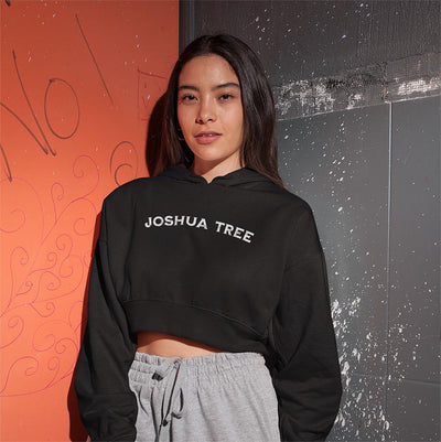 Joshua Tree Vintage Ink Style Cropped Hoodie