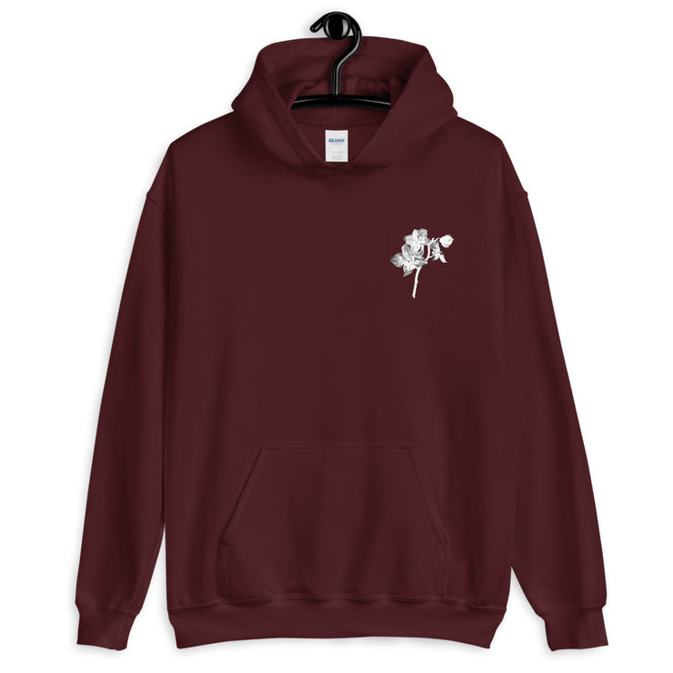 Black and White Orchid Logo Unisex Hoodie