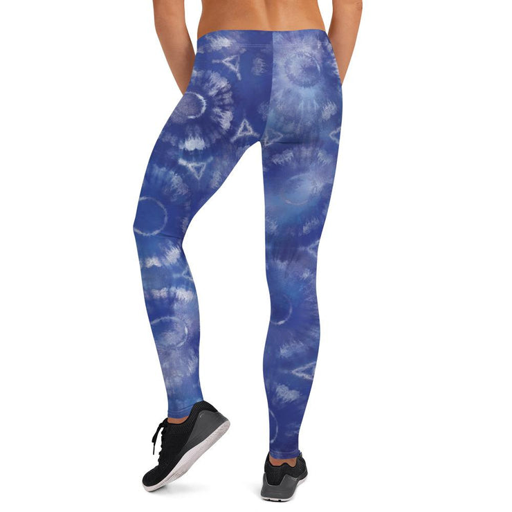 Blue Mandala Tie Dye Pattern Leggings