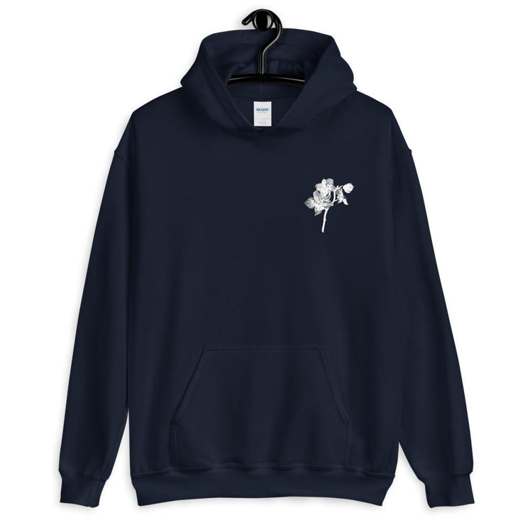 Black and White Orchid Logo Unisex Hoodie