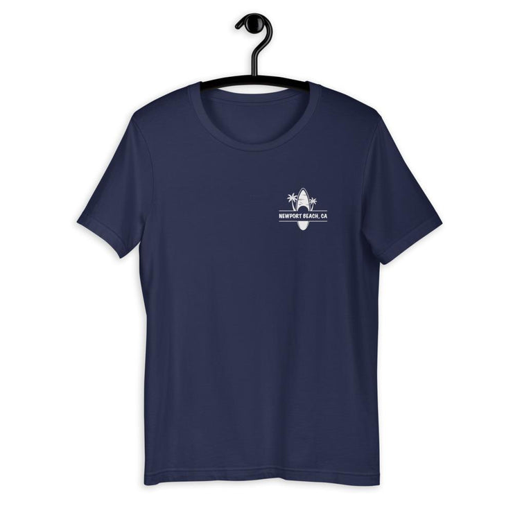 Newport Beach Surfboard Logo Short-Sleeve Unisex T-Shirt