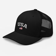 USA American Flag Embroidered Trucker Cap