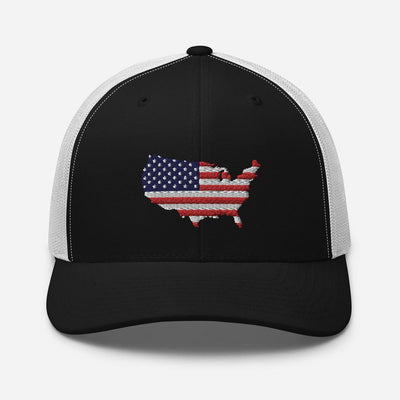 USA American Flag Embroidered Trucker Cap