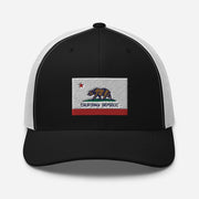 California Republic State Flag Embroidered Trucker Cap